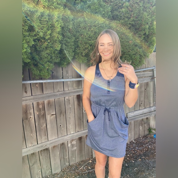 Blue Razor Back Dress - Picture 3 of 7